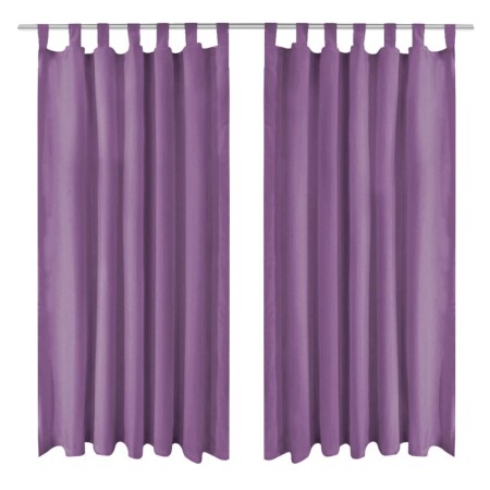 Cortinas de micro-raso con bucles 2 unidades 140x245 cm lila de vidaXL, Cortinas y visillos - Ref: Foro24-132227, Precio: 24,...