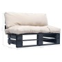 Gartenpalettensofa mit sandfarbenen Kissen aus Kiefernholz von vidaXL, Outdoor-Sofas - Ref: Foro24-277410, Preis: 113,30 €, R...