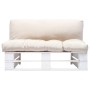 Gartensofa aus Paletten mit sandfarbenen Kissen aus Zirbenholz von vidaXL, Outdoor-Sofas - Ref: Foro24-277377, Preis: 119,33 ...