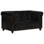 Chesterfield 2-seater sofa in genuine black leather by vidaXL, Sofas - Ref: Foro24-283760, Price: 541,84 €, Discount: %