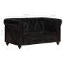 Chesterfield 2-seater sofa in genuine black leather by vidaXL, Sofas - Ref: Foro24-283760, Price: 541,84 €, Discount: %