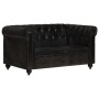 Chesterfield 2-seater sofa in genuine black leather by vidaXL, Sofas - Ref: Foro24-283760, Price: 541,84 €, Discount: %