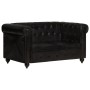 Chesterfield 2-seater sofa in genuine black leather by vidaXL, Sofas - Ref: Foro24-283760, Price: 541,84 €, Discount: %