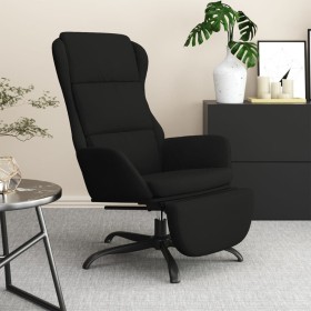 Sillón de relax con reposapiés tela de microfibra negro de vidaXL, Sillones - Ref: Foro24-3097929, Precio: 114,99 €, Descuent...