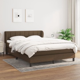 Box spring bed with dark brown fabric mattress 140x200 cm by vidaXL, Beds and slatted bases - Ref: Foro24-3126248, Price: 419...