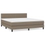 Box spring bed with taupe gray fabric mattress 160x200 cm by vidaXL, Beds and slatted bases - Ref: Foro24-3140229, Price: 514...