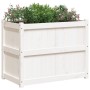 Jardinera de madera maciza de pino blanca 90x50x70 cm de vidaXL, Maceteros y jardineras - Ref: Foro24-837470, Precio: 98,14 €...