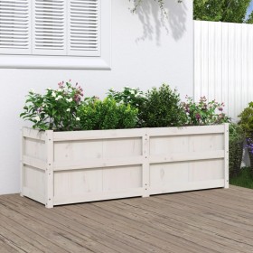 Solid white pine wood planter 150x50x50 cm by vidaXL, Pots and planters - Ref: Foro24-837485, Price: 104,99 €, Discount: %