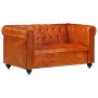 Brown genuine leather 2-seater Chesterfield sofa by vidaXL, Sofas - Ref: Foro24-283758, Price: 543,81 €, Discount: %