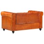 Brown genuine leather 2-seater Chesterfield sofa by vidaXL, Sofas - Ref: Foro24-283758, Price: 543,81 €, Discount: %