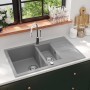 Kitchen sink with two gray granite bowls by vidaXL, Sinks - Ref: Foro24-142951, Price: 197,46 €, Discount: %