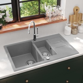 Kitchen sink with two gray granite bowls by vidaXL, Sinks - Ref: Foro24-142951, Price: 187,33 €, Discount: %