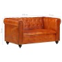 Sofá Chesterfield 2 plazas cuero auténtico marrón de vidaXL, Sofás - Ref: Foro24-283758, Precio: 543,81 €, Descuento: %