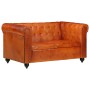 Brown genuine leather 2-seater Chesterfield sofa by vidaXL, Sofas - Ref: Foro24-283758, Price: 543,81 €, Discount: %