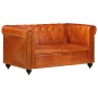 Sofá Chesterfield 2 plazas cuero auténtico marrón de vidaXL, Sofás - Ref: Foro24-283758, Precio: 608,99 €, Descuento: %