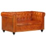 Brown genuine leather 2-seater Chesterfield sofa by vidaXL, Sofas - Ref: Foro24-283758, Price: 543,81 €, Discount: %