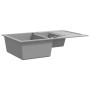 Fregadero de cocina con dos senos granito gris de vidaXL, Fregaderos - Ref: Foro24-142951, Precio: 197,46 €, Descuento: %