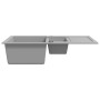 Fregadero de cocina con dos senos granito gris de vidaXL, Fregaderos - Ref: Foro24-142951, Precio: 197,46 €, Descuento: %