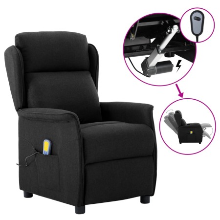 Elektrischer Massagesessel aus schwarzem Stoff von vidaXL, Elektrische Massagesessel - Ref: Foro24-3073628, Preis: 199,07 €, ...