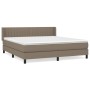 Box spring bed with taupe gray fabric mattress 160x200 cm by vidaXL, Beds and slatted bases - Ref: Foro24-3129885, Price: 517...