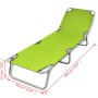 Folding steel sun lounger with apple green powder coating by vidaXL, Loungers - Ref: Foro24-41480, Price: 58,65 €, Discount: %