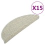 Alfombrilla autoadhesiva escalera sisal 15 uds gris 65x21x4 cm de vidaXL, Alfombrillas para escalones - Ref: Foro24-326875, P...