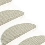 Alfombrilla autoadhesiva escalera sisal 15 uds gris 65x21x4 cm de vidaXL, Alfombrillas para escalones - Ref: Foro24-326875, P...