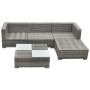 Set de muebles de jardín 5 pzas y cojines ratán sintético gris de vidaXL, Conjuntos de jardín - Ref: Foro24-42735, Precio: 45...