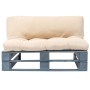 Pallet garden sofa with sand-colored pine wood cushions by vidaXL, Outdoor sofas - Ref: Foro24-275287, Price: 109,69 €, Disco...