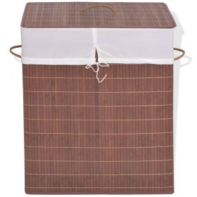 Brown Rectangular Bamboo Laundry Basket by vidaXL, Laundry baskets - Ref: Foro24-245583, Price: 21,10 €, Discount: %