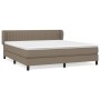 Cama box spring con colchón tela gris taupe 160x200 cm de vidaXL, Camas y somieres - Ref: Foro24-3126417, Precio: 509,12 €, D...