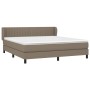 Box spring bed with taupe gray fabric mattress 160x200 cm by vidaXL, Beds and slatted bases - Ref: Foro24-3126417, Price: 507...