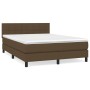 Cama box spring con colchón tela marrón oscuro 140x200 cm de vidaXL, Camas y somieres - Ref: Foro24-3140060, Precio: 412,83 €...