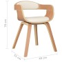 Sillas de comedor 2 uds madera curvada y cuero sintético crema de vidaXL, Sillas de comedor - Ref: Foro24-3092380, Precio: 30...