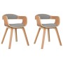 Dining chairs 2 pcs curved wood and taupe gray fabric by vidaXL, dining chairs - Ref: Foro24-3092382, Price: 266,10 €, Discou...