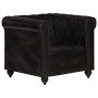 Sillón Chesterfield de cuero auténtico negro de vidaXL, Sillones - Ref: Foro24-283756, Precio: 373,19 €, Descuento: %