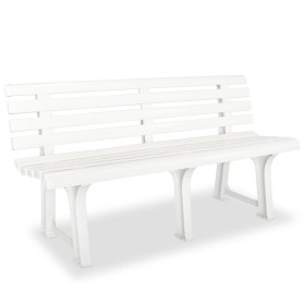 Banco de jardín plástico blanco 145,5 cm de vidaXL, Bancos de jardín - Ref: Foro24-43583, Precio: 131,99 €, Descuento: %