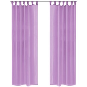 Cortinas de gasa 2 unidades 140x225 cm lila de vidaXL, Cortinas y visillos - Ref: Foro24-132243, Precio: 23,99 €, Descuento: %