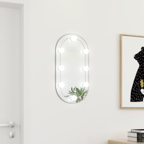 Mirror with LED lights oval glass 60x30 cm by vidaXL, Mirrors - Ref: Foro24-3102974, Price: 31,99 €, Discount: %