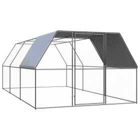 Jaula gallinero de exterior de acero galvanizado 3x6x2 m de vidaXL, Jaulas y habitáculos para animales pequeños - Ref: Foro24...