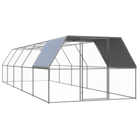 Jaula gallinero de exterior de acero galvanizado 3x10x2 m de vidaXL, Jaulas y habitáculos para animales pequeños - Ref: Foro2...