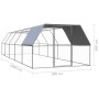 Jaula gallinero de exterior de acero galvanizado 3x10x2 m de vidaXL, Jaulas y habitáculos para animales pequeños - Ref: Foro2...