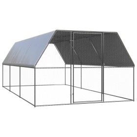 Jaula gallinero de exterior de acero galvanizado 3x6x2 m de vidaXL, Jaulas y habitáculos para animales pequeños - Ref: Foro24...