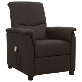 Sillón de masaje eléctrico tela marrón oscuro de vidaXL, Sillones de masaje eléctricos - Ref: Foro24-338911, Precio: 124,99 €...