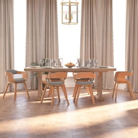 Dining chairs 6 units curved wood and taupe gray fabric by vidaXL, dining chairs - Ref: Foro24-3092394, Price: 786,99 €, Disc...