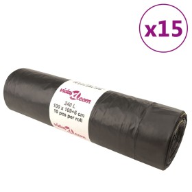 Garbage bags with drawstring closure 150 units black 240 l by vidaXL, Garbage bags - Ref: Foro24-155345, Price: 48,99 €, Disc...