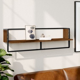 Wall shelf with oak brown bar 100x25x30 cm by vidaXL, Shelves and shelves - Ref: Foro24-836297, Price: 20,40 €, Discount: %