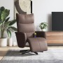 Sillón reclinable masaje con reposapiés cuero sintético marrón de vidaXL, Sillones - Ref: Foro24-356594, Precio: 230,90 €, De...