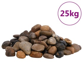 Polierte Kieselsteine, gemischte Farben, 25 kg, 2–5 cm von vidaXL, Aquariumdekoration - Ref: Foro24-155332, Preis: 55,99 €, R...