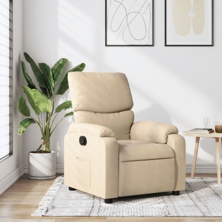 Sillón reclinable de tela crema de vidaXL, Sillones - Ref: Foro24-373419, Precio: 228,11 €, Descuento: %